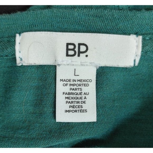 BP Green 1/2 Sleeve Front Knot Tie Scoop Neck Top Size L - Picture 3 of 4